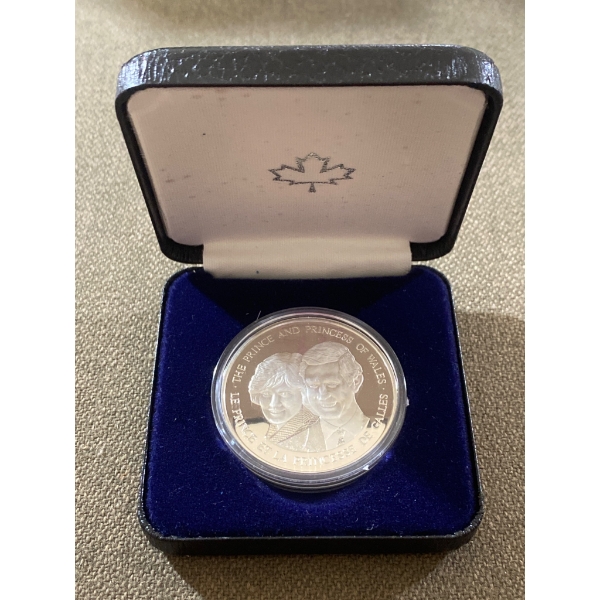1983 Canada Silver Commemorative Coin Featuring the Prince and Princess of Wales