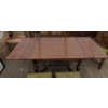 Image 12 : 1940s Hardwood Dining Table with Hand-Embroidered Cushions, Includes Extensions and Six Chairs
