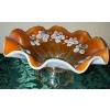 Image 5 : Dugan Peach Opalescent Carnival Glass Coin Spot Pattern Compote & Pedestal Dish