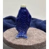 Image 3 : Blue Fish Porcelain Snuff Bottle with Spoon  3H 