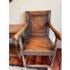 Image 6 : Pair of Solid Wood Antique Armchairs w/ Matching Solid Wood Antique Side Table (29W, 17D,  28T) 