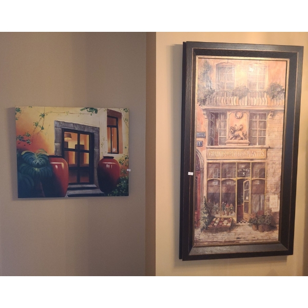 Pots w/ Window Paint on Canvas Print 24 X 20, "Coq Hardi" Framed Print by F. de Villeneuve 20 X 36 