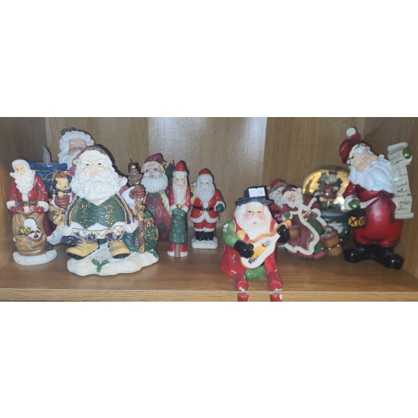 Collection of Santas, w/ List 8.5 T 