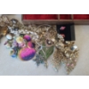 Image 2 : Wooden Jewelry Box w/ Velvet Lining and Assorted Fashion Jewelry 
