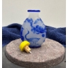 Image 3 : Embossed Blue & White Snuff Bottle 2.5H 