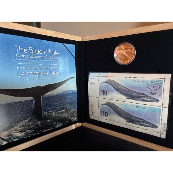 2010 Blue Whale - Sterling Silver Coin & Stamp Set