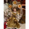 Image 2 : beautiful gold vintage leaves and elegant tree topper angel. Assortment of Christmas teddies tins th