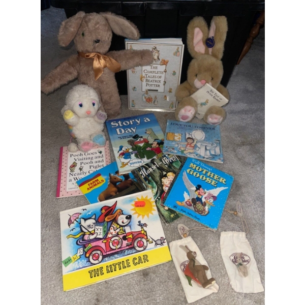 Children's Bunny Books & Assorted Stuffed Bunnies