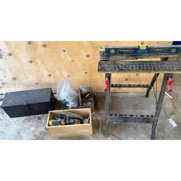 Jobmate Sawhorse, Metal Toolkit, Level and More Misc. Tools 