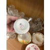 Image 6 : Variety of tea cups and saucers. Vintage beer glasses, Hand Cut Crystal Decor canister Made in Italy