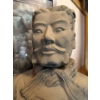 Image 1 : Chinese Terracotta Warrior, Wood Base 20W, 76T; Emperors Tomb Xian, China w/ Warriors Print (24x28) 