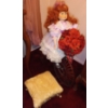 Image 1 : Large Doll on a Bike Decoration Plus a Small Vintage Stool 