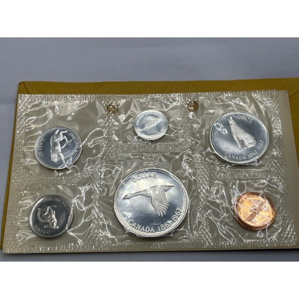 1967 Canadian Uncirculated Coin Set 43g 80% Silver