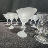 Image 3 : Frosted Martini Glasses with a Bent Stem Design. One Clear Glass and Irish Coffee Glass Included!