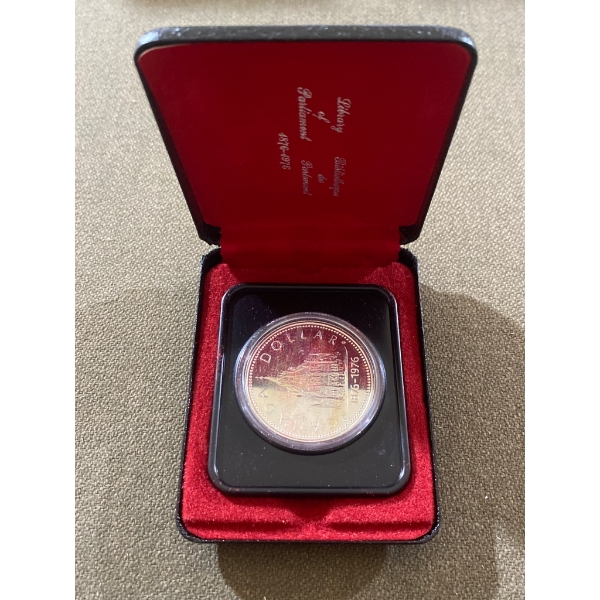 1976 Canada Silver Dollar Coin, Commemorative Centennial Edition, in Presentation Case
