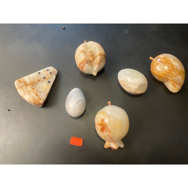 Marble Fruit and Eggs 6 Pieces