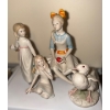 Image 1 : Cybis Figurines: Sitting 4 T, Holding Doll 6.5 T, Apple 7.5, Bird 4.5 T 