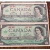 Image 3 : 5 Canadian 1$ Bills 1967 Centennial 1973 & Unique Serial # 4444491  #8683886 
