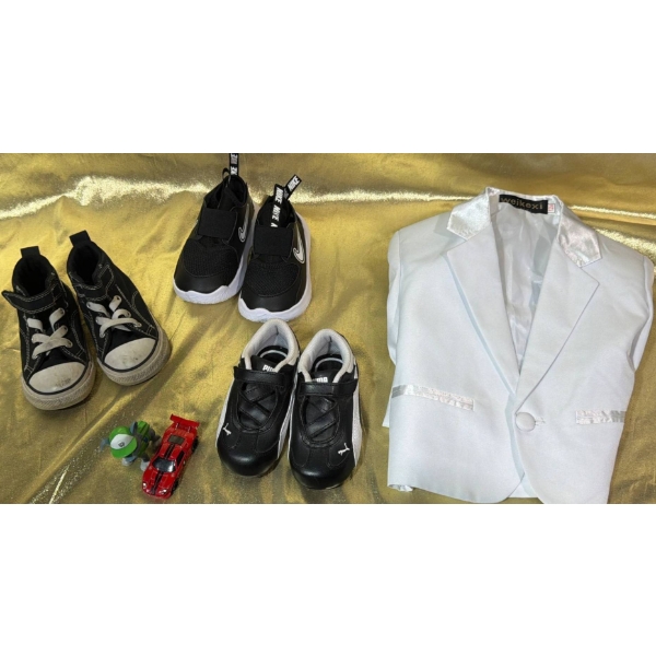 Baby Tuxedo, Shoes, and Toy Set