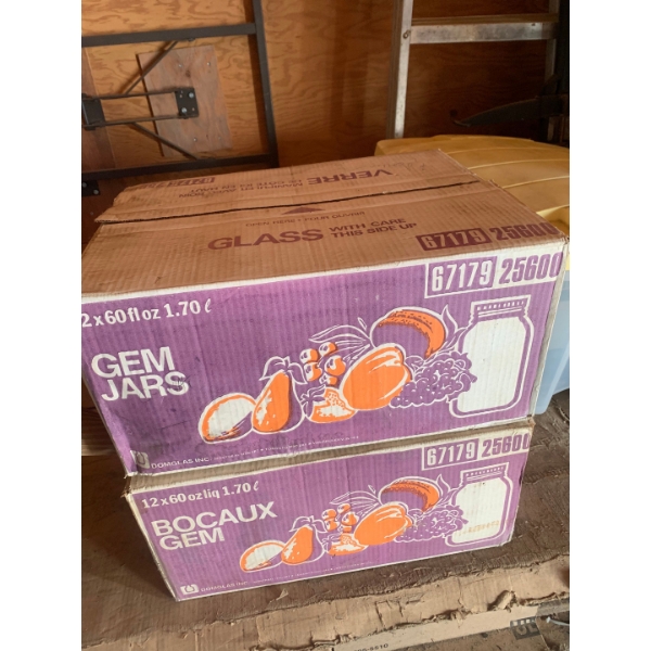 two cases of new in box canning jars 