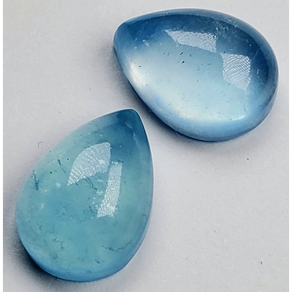 Aquamarine Pair (13 ct total, 14×10×6.2 mm)