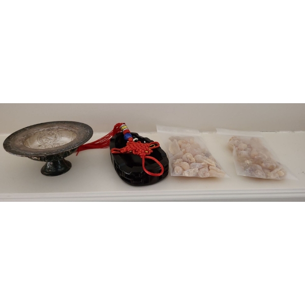 Oriental Intricate Carved Tray, Frankincense? & More ! 