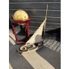 Image 5 : Mahogany 360 Floor Globe w/ Model Sailboat  25x38