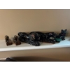 vintage Retro ceramic black panther figure, likely from the Mid-Century Modern (MCM) era with blue M