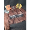 Image 1 : Harley Davidson: Brown Leather Jacket(Fits Large), Baseball Hats, Safety Eyewear and Pin 