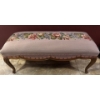 Image 1 : Gorgous Embroidered Oak Bench - Regency Style 45"Long 