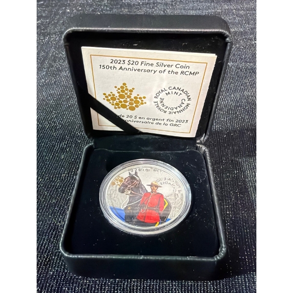 2023 $20 Fine Silver Coin-150th Anniversary of the RCMP 31.39 Grams