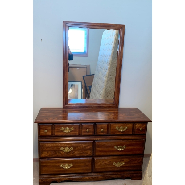 Vintage Dressing Table -6 Drawers & Mirror 49x17x71