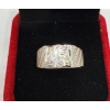 Image 1 : 3ct Round Moissanite in Center with 50 Round Cubic Zirconia in 925 Silver Ring - Size 9.75