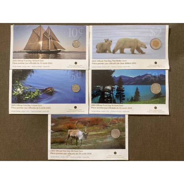 2005 Royal Canadian Mint Official First Day Coin Collection Set