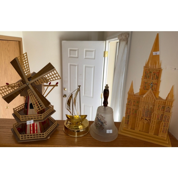 Collectable Shelf Decor - Wooden Windmill Brass Nautical & More 11T