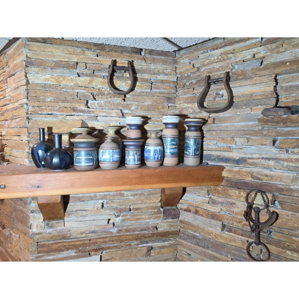 Ceramic Vases & Iron Spurs & Horse Bit