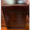 Image 1 : Wooden Locking Filing Cabinet w/ Keys & Contents - 15.5W, 21.5D, 21T