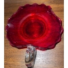 Image 4 : Beautiful Ruby Red Murano Art Glass Wedding Pitcher 5T w/ Clover Candy Dish 