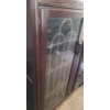 Image 3 : Antique Wooden Display Cabinet w/ 4 Shelves and Ornamental Glass Doors 40 W, 12 D, 48 T