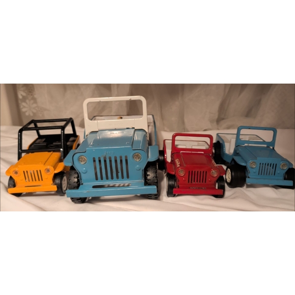 Collection Of TONKA Drop Top Diecast Jeeps 10"Long (LARGEST)
