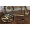 Image 2 : Brass Bar Cart w/ 2 Glass Shelves 30 W, 16 D, 32 T 