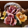 Image 4 : Roses: Capodimonte Roses (One Has Broken Leaf), Bassano Mauve Vase 7 W, 5 T, Small Chips on All