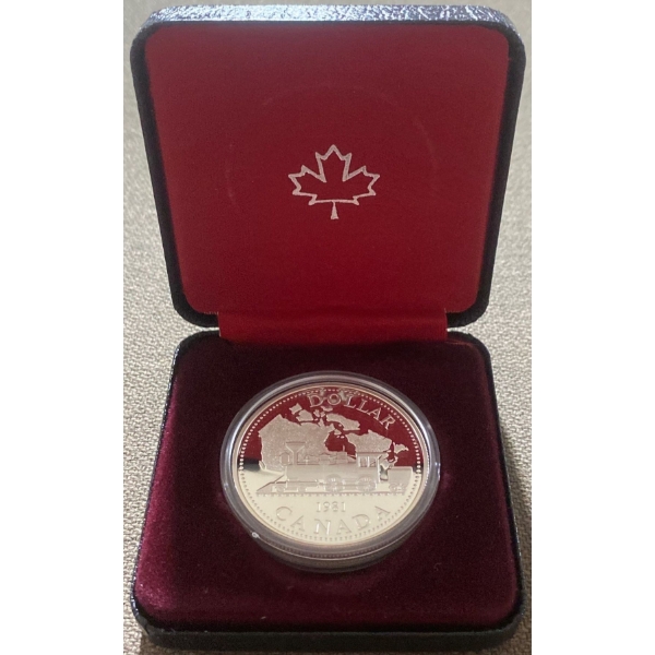 1981 Trans Canada Railroad Proof Coin 92.5% Silver 25.175 Grams