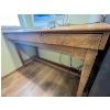 Image 5 : Antique Bankers table or Train station desk. 3 drawers, Sturdy, Large, solid stand up table. 