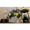 Image 1 : Levitating 360 Globe Lamp w/ Faux Floral Assortment & Battery Powered Relaxation Device