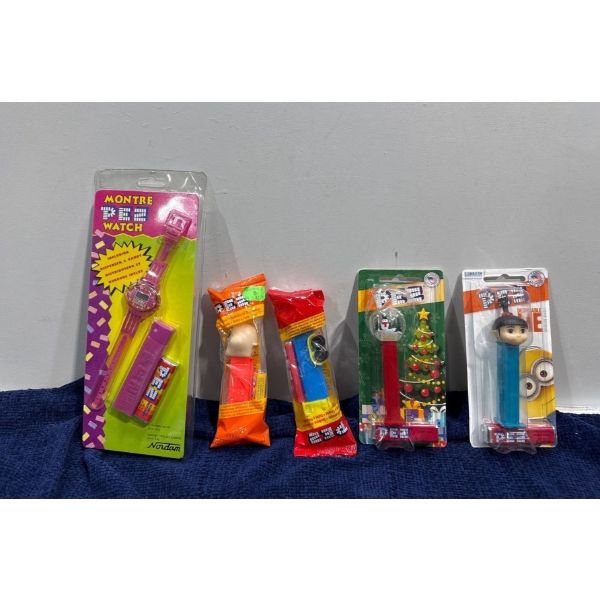 Collection of Various Pez Dispensers - Watch, Despicable Me, Truck, etc