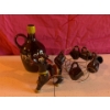 Image 1 : Vintage Handmade Pottery Set With Whiskey Jug Donkey and Mini Shot Glasses