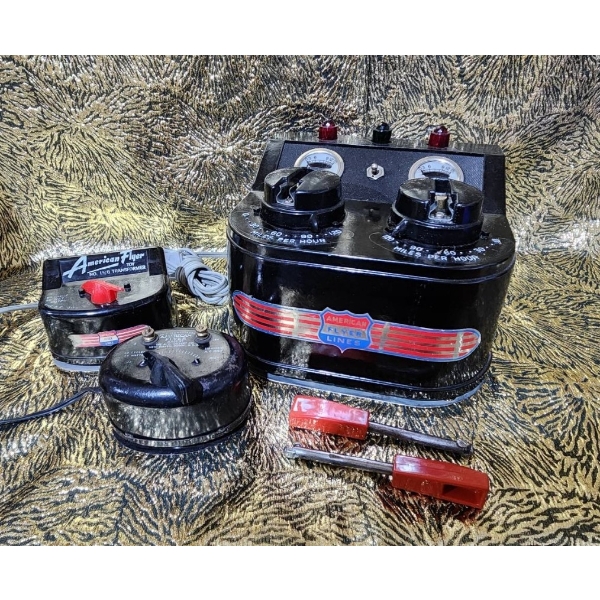 American Flyer 5 Gauge Train Controllers and Transformers, Set of Three