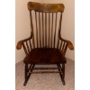Image 1 : Wooden High Backed Hitchcock Design Rocking Chair  25x25x42"tall