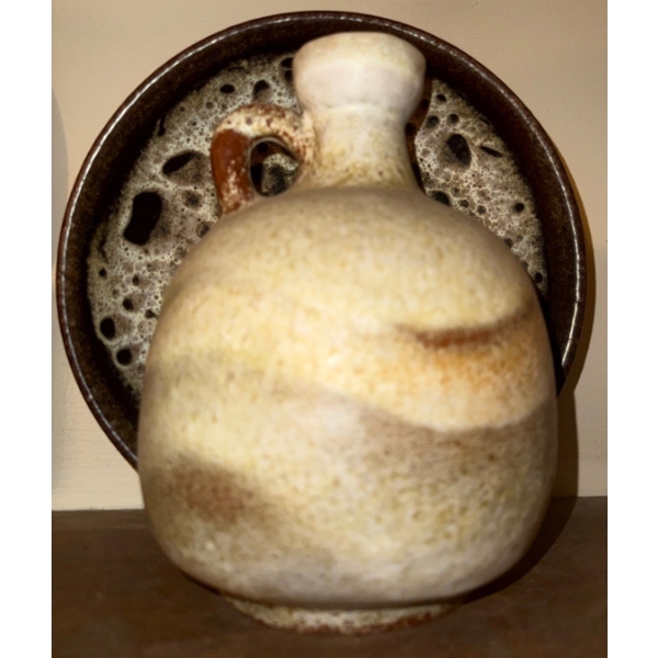 Vintage Ruscha Keramik Art Pitcher & Decorative Plate - Made In West Germany